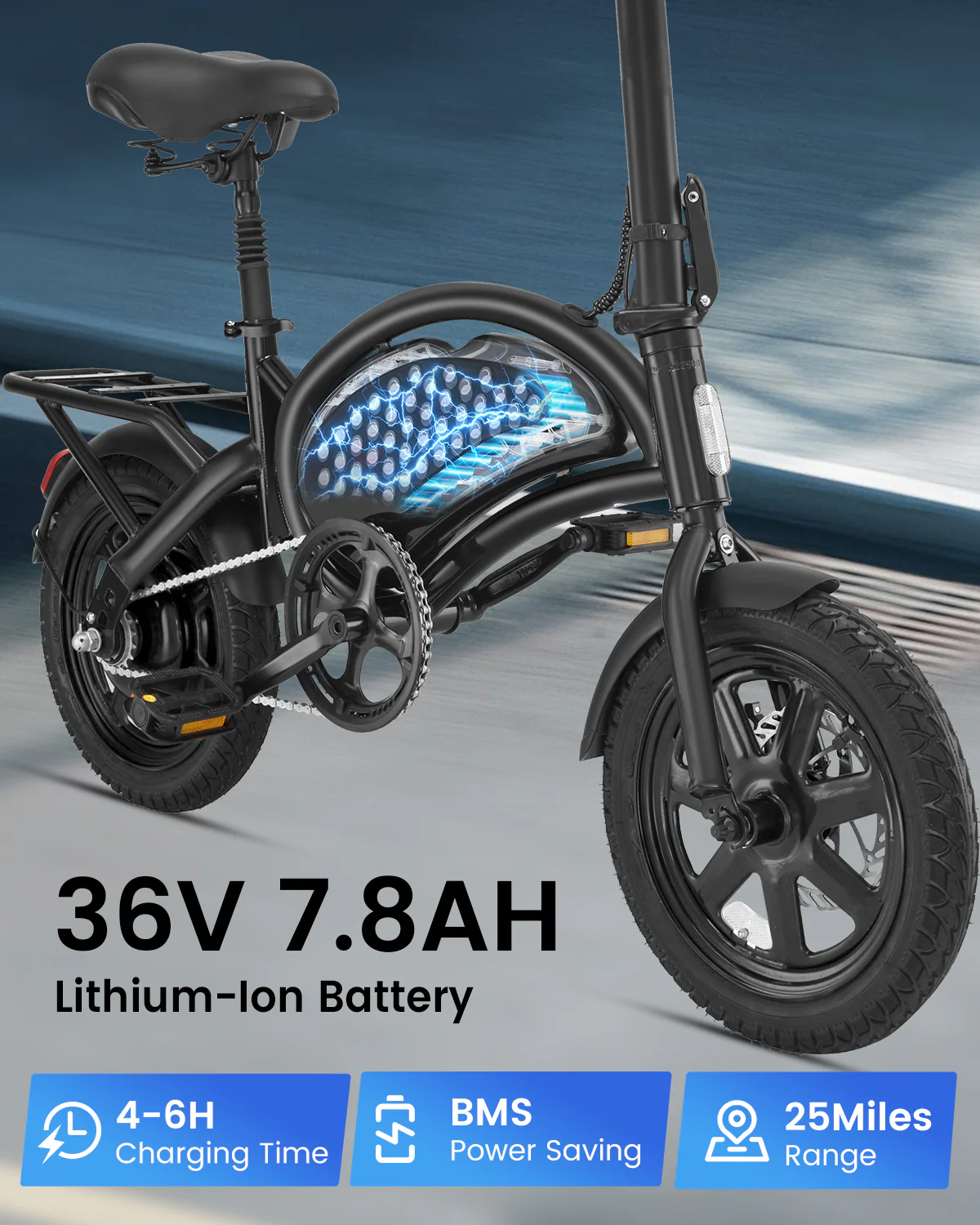 DYU D3F Electric Bike Peak 500W 36V - Image 3