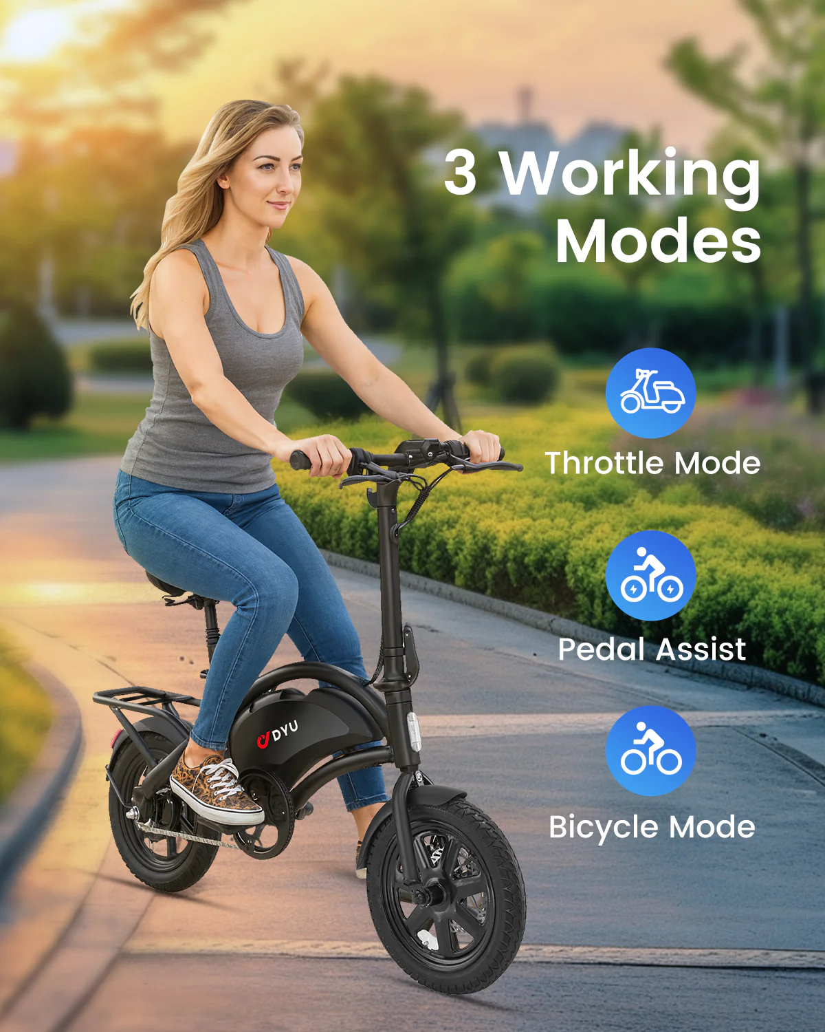 DYU D3F Electric Bike Peak 500W 36V - Image 5