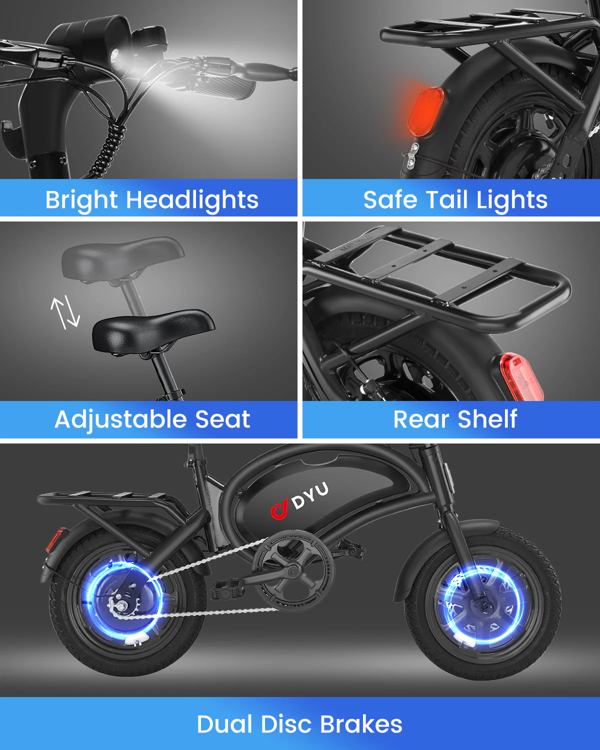 DYU D3F Electric Bike Peak 500W 36V - Image 7