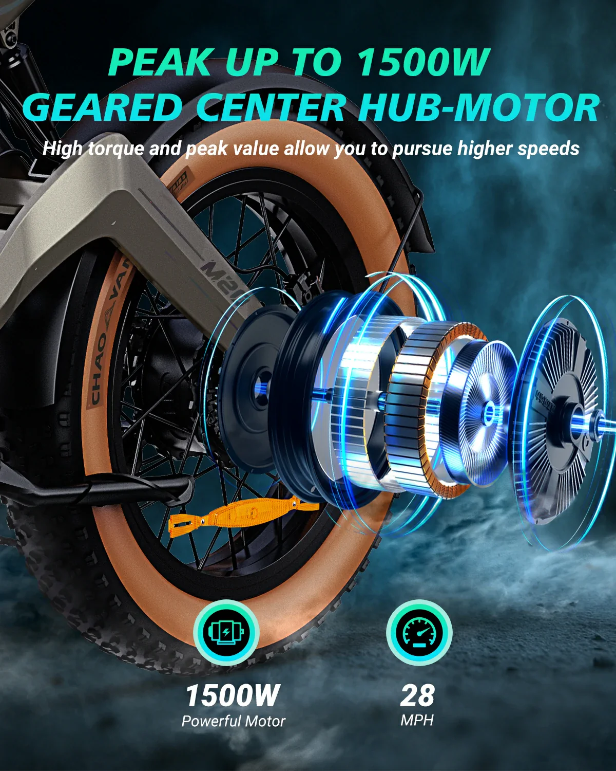 DYU M20 Lite All-Terrain Long-Range Electric Bike - Image 3