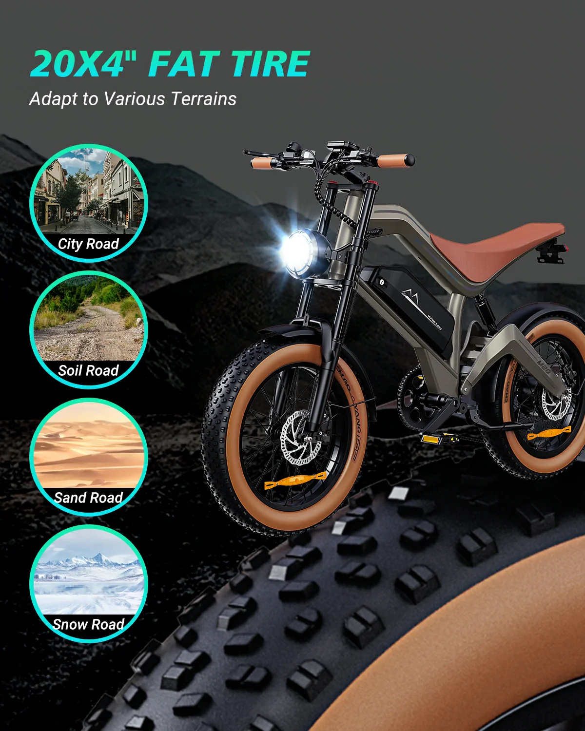 DYU M20 Lite All-Terrain Long-Range Electric Bike - Image 5
