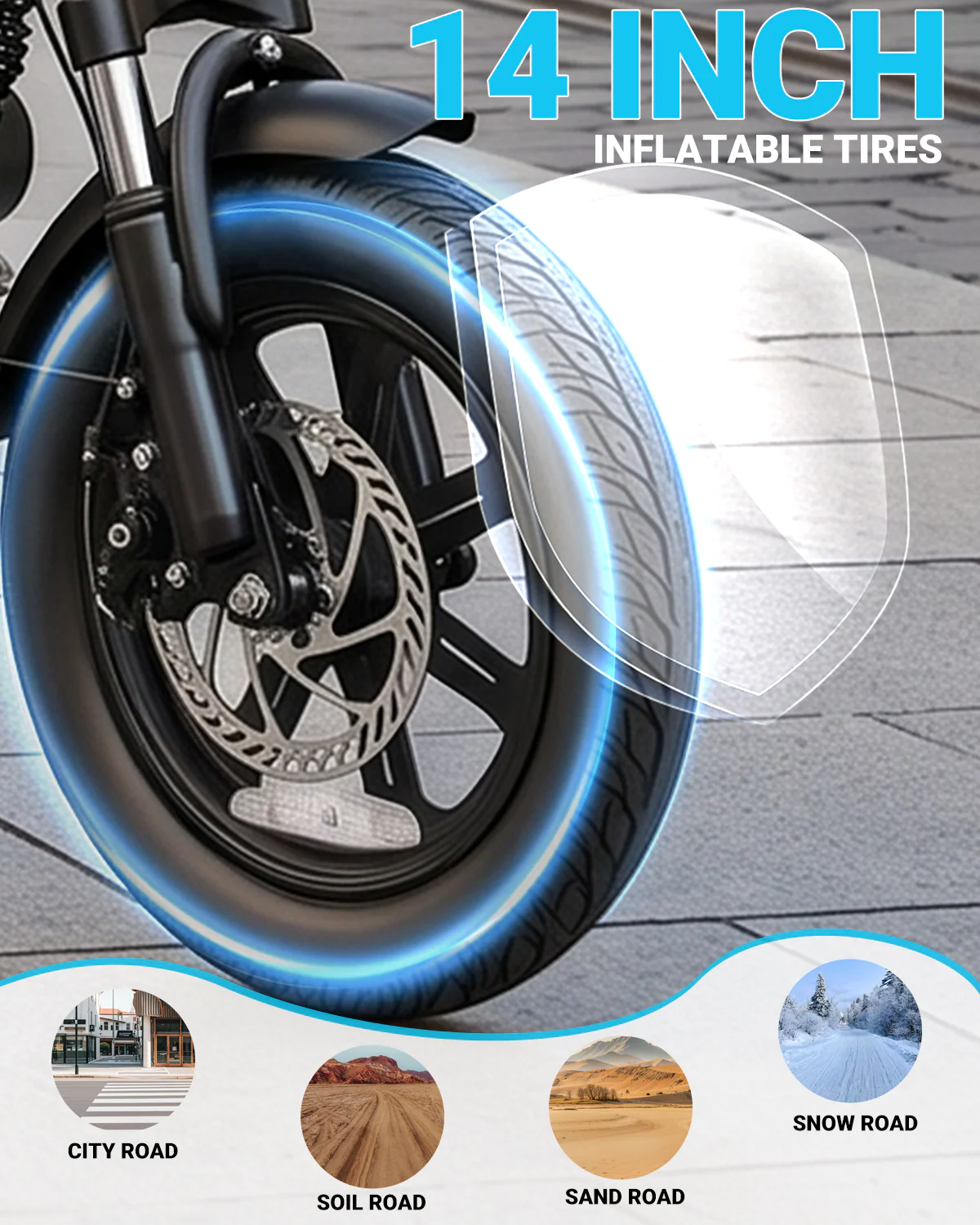 DYU X1 mini 14 inch Electric Bike for Adults - Image 10