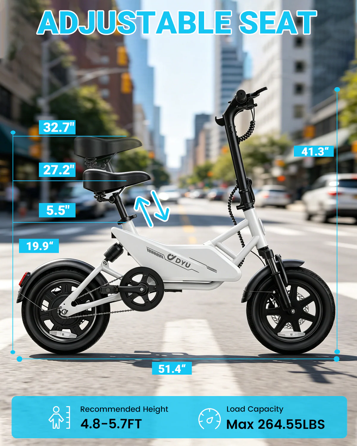 DYU X1 mini 14 inch Electric Bike for Adults - Image 13