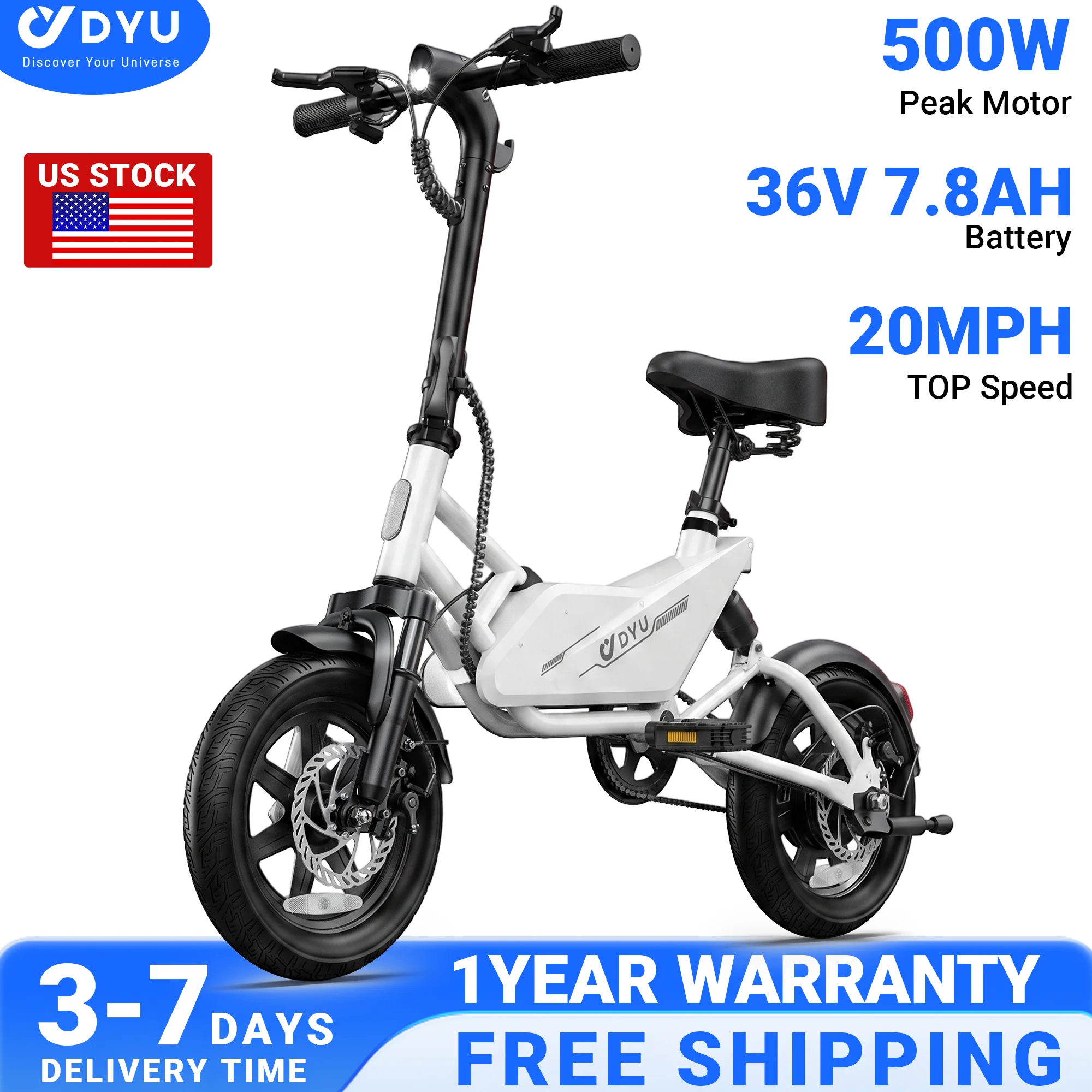 DYU X1 mini 14 inch Electric Bike for Adults - Image 3