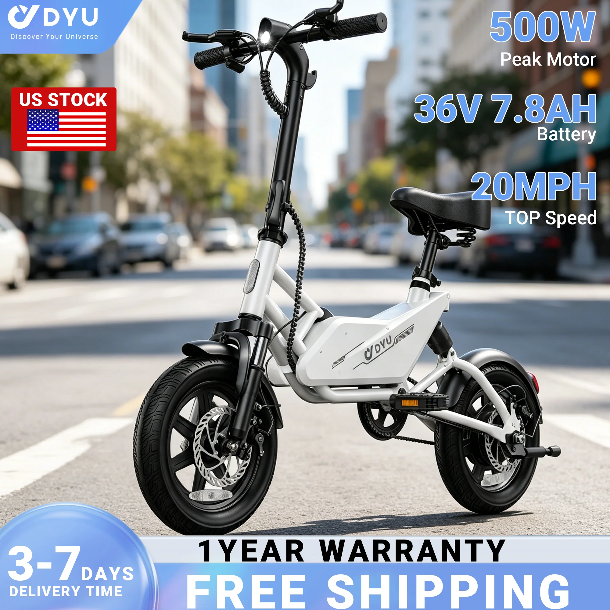 DYU X1 mini 14 inch Electric Bike for Adults - Image 6